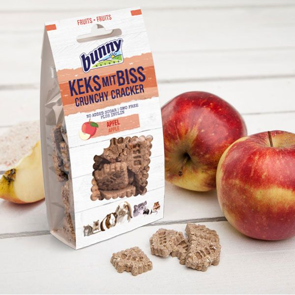 Bunny Nature Cruncy Crackers godbidder - snackkiks med æble til kaniner og gnavere