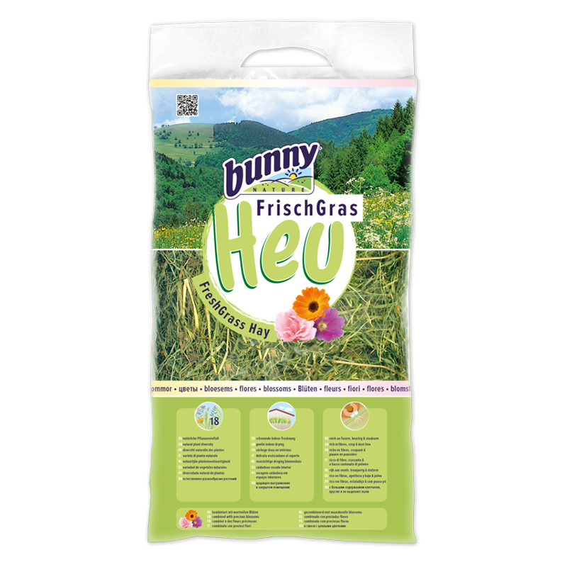 Bunny Nature FreshGrass Hø - med blomster (500 g) til kaniner og gnavere