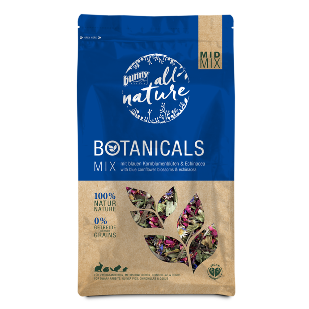 Botanicals Mid Mix - med blå kornblomster til kaniner og gnavere