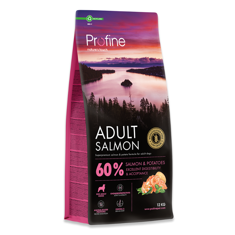 Profine Adult Salmon (12 kg) fuldfoder med 37% laks til voksne hunde&nbsp;