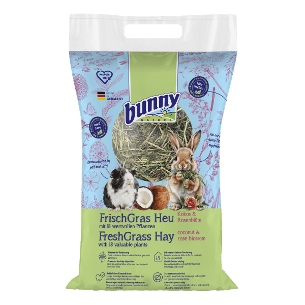 Bunny Nature FreshGrass Hø - med kokos og rosenblade (500g)