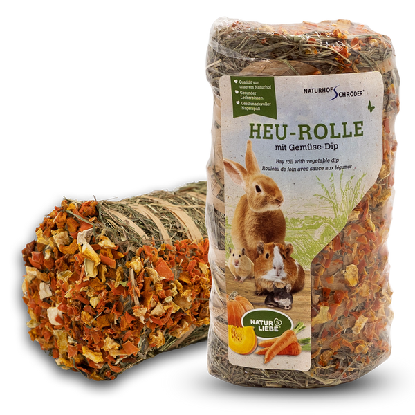 Naturhof Hø-Rulle med grøntsagsmix til kaniner og gravere
