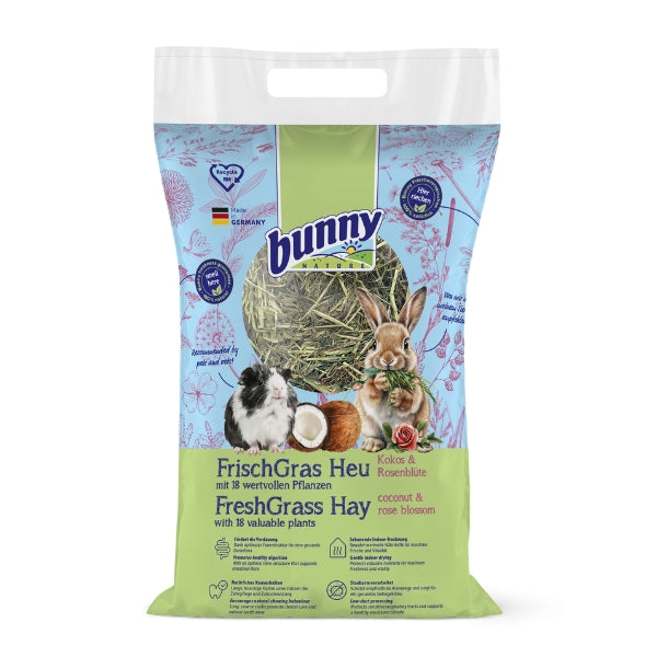Bunny Nature FreshGrass Hø - med kokos og rosenblade (500g)