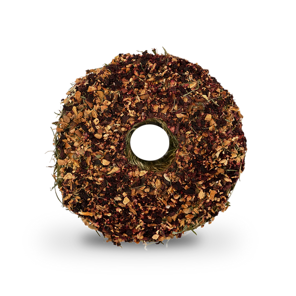 Æble- og rødbede donut - en hø-godbid til kaniner, marsvin og gnavere 