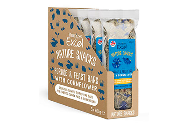 Burgess Excel Nature Snacks - Forage & Feast Bar med Kornblomst 60g