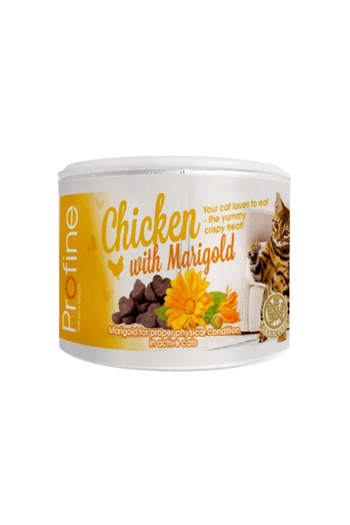 Profine Cat Crunchy Snack, Chicken & Marigold 50g - Bedst før 08/12