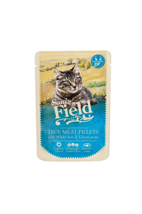 Sams Field True Meat Fillets - Hvidfisk & Grønne ærter 85g